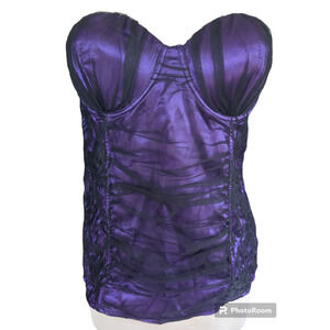 1X Max & K purple black bustier/corset with stretchy back #5